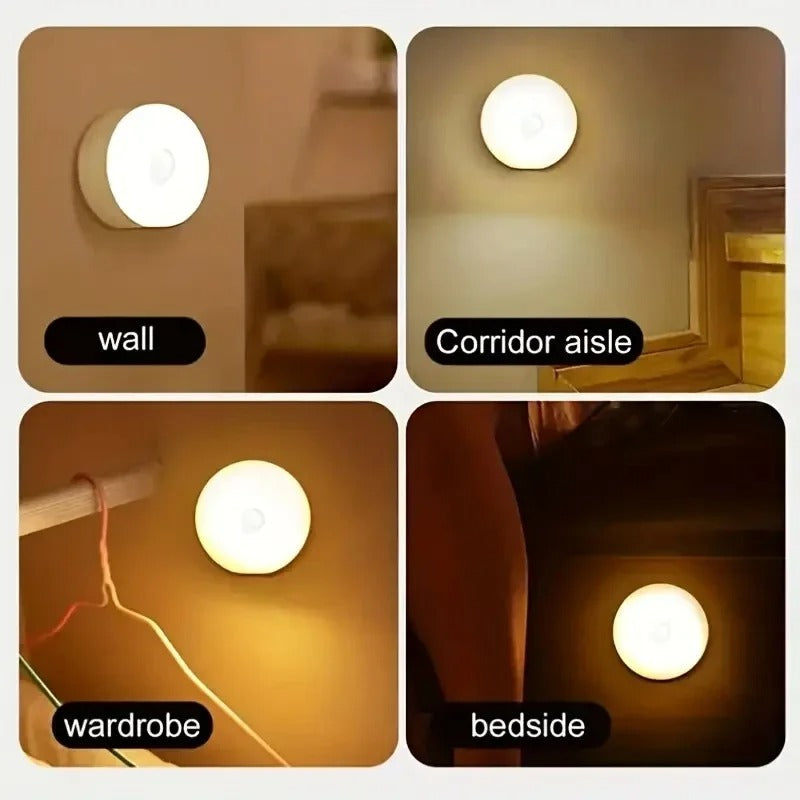 NightEase™ Motion Sensor Night Light — Rechargeable, 0.1s Detection, Mount Anywhere